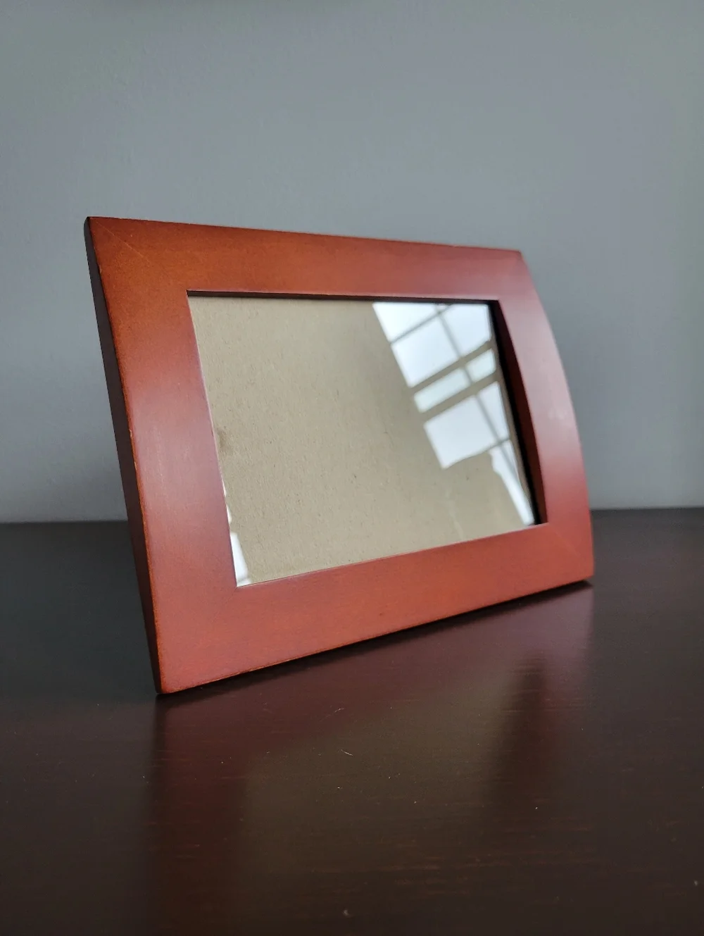 Vintage Y2K Wood Beveled Photo Frame, 9.25